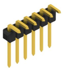 Pin header, 6 pole, pitch 2.54 mm, angled, black, 10052970