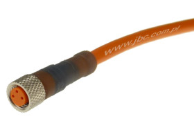 RKMV 3-06/20 M og, przewód 3x0,34mm2 z gniazdem M8 prostym, izolacja PVC pomarańczowa, LUMBERG 12951, zamiennik do ELKA-KV 3308