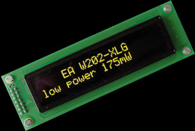 EA W202-XLG OLED display, 2x20, 116x37mm, yellow