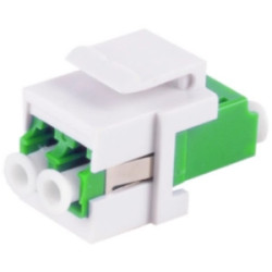 FO connector, LC duplex socket to LC duplex socket, OS1/OS2, singlemode, ceramic, green, BS08-10201