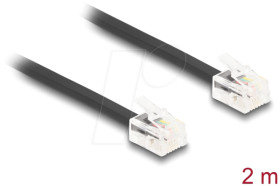 90618 Telephone Cable RJ11 plug to RJ11 plug black 2 m
