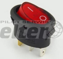 Przeł. kołys. podśw. owalny ON-OFF AC czerwony