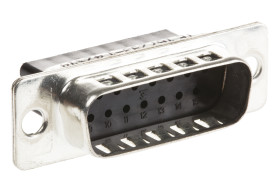Złącze D-Sub 15-pinowe Męski Proste Montaż na kablu