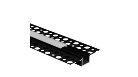 Profil Gp02 Podtynkowy Czarny +Klosz Mrożony 2M