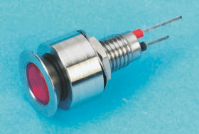 Lampka kontrolna do montażu panelowego 24V dc, czerwona 6.1mm LED Chrom Marl