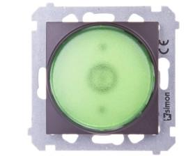 Simon 54 Sygnalizator świetlny LED zielone światło brąz mat DSS3.01/46