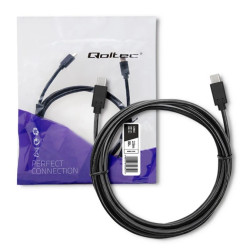Qoltec Kabel USB 3.1 typ C męski USB 3.1 typ C męski 2.5m Czarny