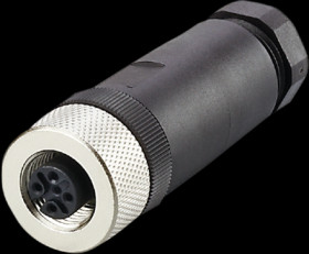 Jack, M12, 5 pole, screw connection, straight, E11774