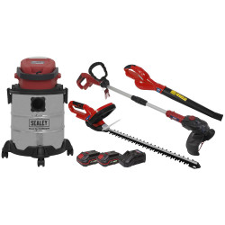 Sealey CP20VCOMBO3 Garden Power Tool Kit 20V - 2 Batteries