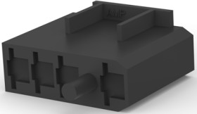 Insulating housing for 6.35 mm, 4 pole, PA, UL 94V-2, black, 521066-1