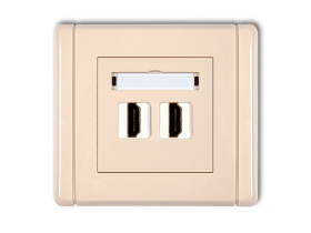 FLEXI Gniazdo HDMI podwójne 2.0 beżowy 1FHDMI-2 KARLIK