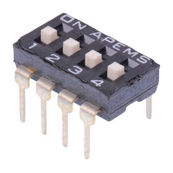 NDI-04HV APEM 4-Way 2.54mm Low Profile PCB Through Hole DIP Switch SPST