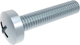 Pan head screw, PH cross slot, M5, 8 mm, steel, galvanized, DIN 7985/ISO 7045, BYB-3-16H286