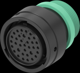 Socket, 35 pole, straight, black, HDP26-24-35SN-L015