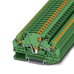 Złączka szynowa do odłączanych obwodów testowych Phoenix Contact poziomy: 2 20 → 10AWGWciskane PTVME 6/S-P GN