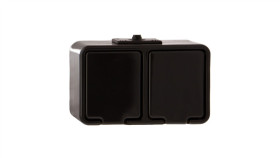 Cedar Gniazdo Hermetyczne Podwójne Z/U 16A Ip44 Czarne Nt-230H Nt230h05