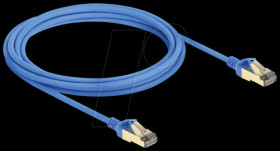 80335 Patch cable, Cat.8.1, F/FTP, Slim, 3 m, blue