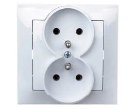 IMPRESJA Gniazdo podwójne z/u białe GP-2YZ/00