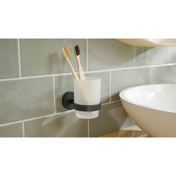 tesa 40566-00000-00 MOON tumbler Adhesive black matte glass satin