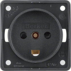 Integro Flow Gniazdo z/u /Dania/ z przesłonami styków czarny mat 9627205