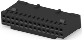 Socket housing, 28 pole, pitch 2.54 mm, straight, black, 2-87631-4