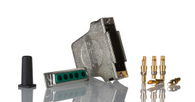 Złącze D-Sub 5-pinowe Męski Kątowe Montaż na kablu Złoto na cynie