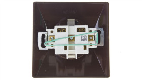 Akcent Gniazdo Pojedyncze Z/U Schuko Z Przesłonami Brązowe Gp-1Asp/24