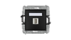 Mini Gniazdo Pojedyncze Usb-Aa 3.0 Czarny Mat 12Mgusb-5