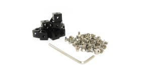 MakerBeam - Łączniki narożne czarne, 12 szt