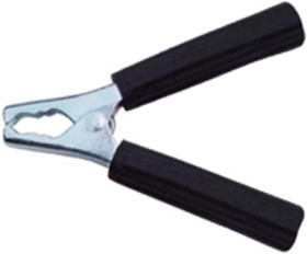 Battery charging pliers, pole sign -, 800 A, 150 mm, black, H 800 SCHWARZ TEILISOLIERT