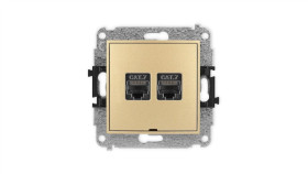 Icon Mechanizm Gniazda Komputerowego Podwójnego 2Xrj45, Kat. 7, Ekranowane,...