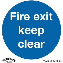Worksafe SS2V10 Safety Sign Fire Exit Keep Clear - Self-Adhesive Vinyl - PK10