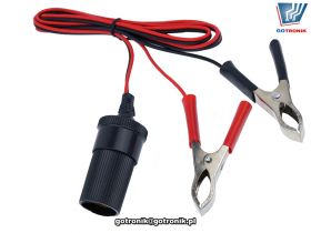 Przewód gniazdo zapalniczki - krokodylki długość 120cm