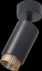 LX300229 Swivelling LED surface-mounted spotlight GU10, black/gold, IP20,