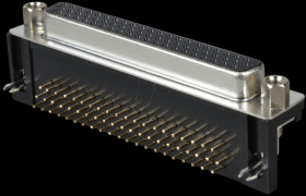 D-SUB socket, high density, 62-pin, print, angled