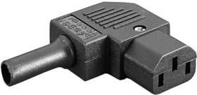 Jack C13, 3 pole, cable assembly, screw connection, black, PX0587/SE