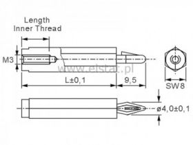 RDB6M3X10 dystans plastikowy czarny