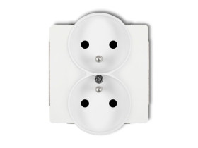 DECO Mechanizm gniazda podwójnego do ramki z uziemieniem 2x(2P+Z) (przesłony torów prądowych) biały mat 25DGPR-2zp KARLIK