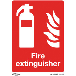 Worksafe SS15V10 Safety Sign Fire Extinguisher - Self-Adhesive Vinyl - PK10
