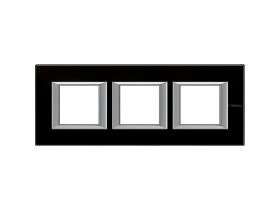 AXOLUTE Ramka 3 potrójna prostokątna pozioma 3X2 moduły czarne szkło HA4802M3HVNN LEGRAND