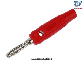 Wtyk banan 4mm czerwony Amass 25.413.1