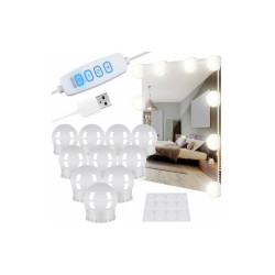 LAMPKI LED ŚWIATEŁKA NA LUSTRO DO GARDEROBY TOALETKI ZESTAW 10szt USB
