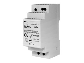 Zasilacz impulsowy 30W 24V DC montowany na szynie TH-35 DIN ZTM-30/24 ZAMEL