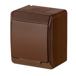 Hermes Gniazdo hermetyczne pojedyncze z/u 16A IP44 brązowe GNT 0321-06