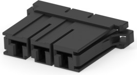 Socket header, 3 pole, pitch 10.16 mm, straight, black, 2-179958-3