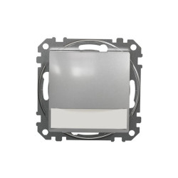 Przycisk z etykietą i podświetleniem (12V AC), srebrne aluminium, Sedna Design i Elements SDD113143L