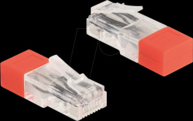 67186 RJ45 plug with terminating resistor 120 Ohm red