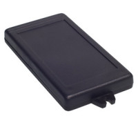 Z-34AU Obudowa z tworzywa Z34AU wymiary: 129x68x20mm - uszy na krótszej krawędzi - czarna - polistyren