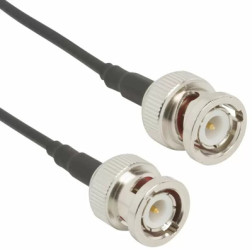 Coaxial cable, BNC plug (straight) to BNC plug (straight), 50 Ω, RG-174, grommet black, 153 mm, 115101-02-06.00