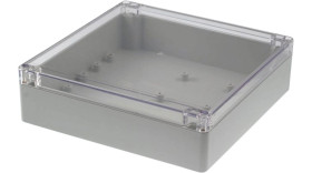 Obudowa ogólnego użytku Poliwęglan szerokość zew. 190 mm długość zew. 190 mm wys. zew. 55 mm RND IP65 Jasnoszary